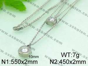 Stainless Steel Stone&Crystal Pendant  - KP40020-Z