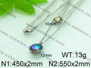  Stainless Steel Stone&Crystal Pendant  - KP40038-Z