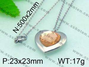 Stainless Steel Stone&Crystal Pendant  - KP40158-Z