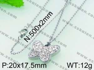 Stainless Steel Stone & Crystal Pendant  - KP40480-Z