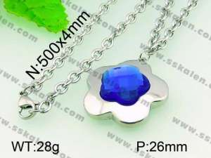 Stainless Steel Stone & Crystal Pendant  - KP40620-Z