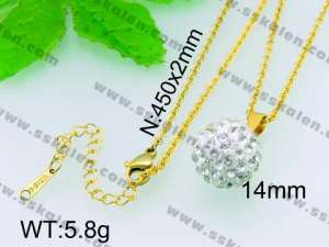  Stainless Steel Stone & Crystal Pendant  - KP40665-Z