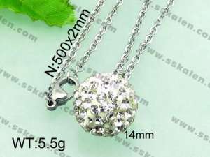 Stainless Steel Stone & Crystal Pendant  - KP41356-Z