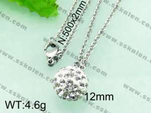 Stainless Steel Stone & Crystal Pendant  - KP41357-Z