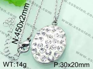 Stainless Steel Stone & Crystal Pendant  - KP41579-Z