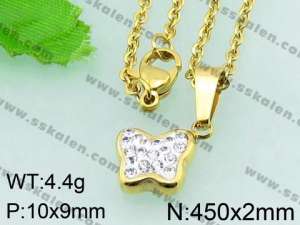 Stainless Steel Stone & Crystal Pendant  - KP41664-Z