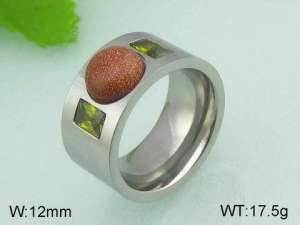 Stainless Steel Stone&Crystal Ring - KR20911-D
