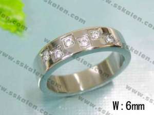Stainless Steel Stone&Crystal Ring - KR15098-K
