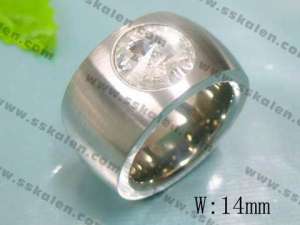 Stainless Steel Stone&Crystal Ring - KR15478-D