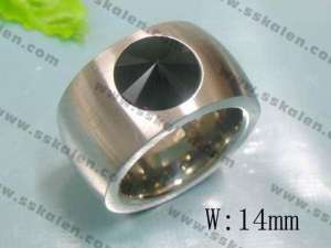 Stainless Steel Stone&Crystal Ring - KR15483-D