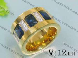 Stainless Steel Stone&Crystal Ring - KR17204-D