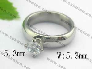 Stainless Steel Stone&Crystal Ring - KR17494-D
