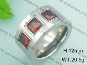 Stainless Steel Stone&Crystal Ring - KR18503-D