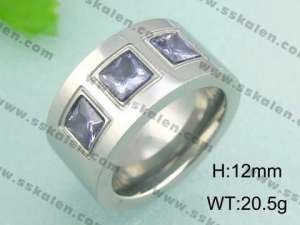 Stainless Steel Stone&Crystal Ring - KR18506-D