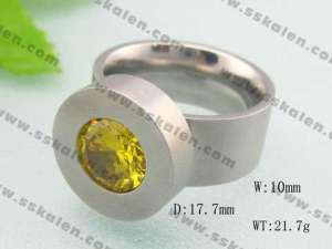 Stainless Steel Stone&Crystal Ring - KR18534-D