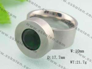 Stainless Steel Stone&Crystal Ring - KR18537-D