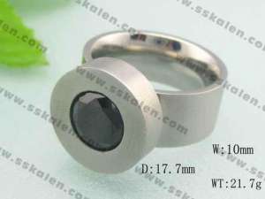 Stainless Steel Stone&Crystal Ring - KR18538-D