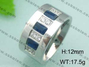 Stainless Steel Stone&Crystal Ring - KR18568-D