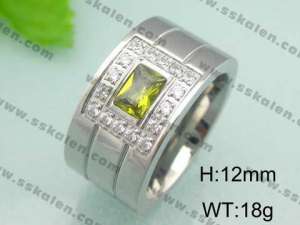 Stainless Steel Stone&Crystal Ring - KR18577-D