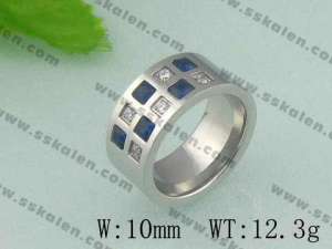 Stainless Steel Stone&Crystal Ring  - KR19031-D