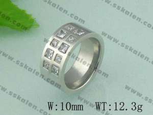 Stainless Steel Stone&Crystal Ring  - KR19032-D