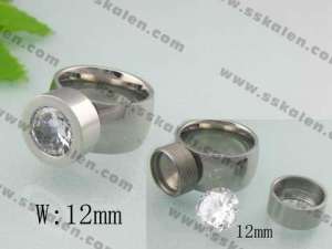 Stainless Steel Stone&Crystal Ring  - KR19046-D