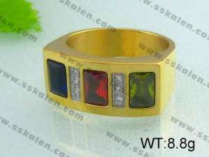 Stainless Steel Stone&Crystal Ring  - KR19510-D