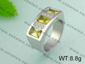 Stainless Steel Stone&Crystal Ring  - KR19520-D