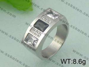 Stainless Steel Stone&Crystal Ring - KR19730-D