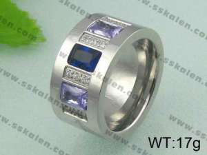 Stainless Steel Stone&Crystal Ring - KR19738-D