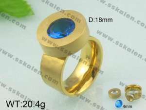 Stainless Steel Stone&Crystal Ring - KR20026-K