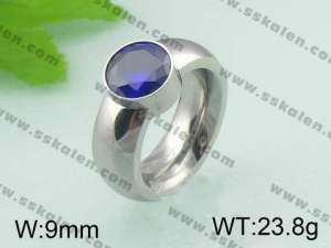 Stainless Steel Stone&Crystal Ring - KR20063-D