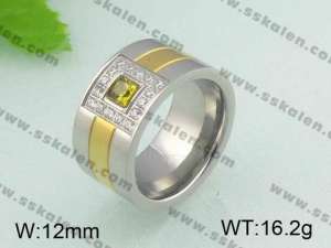 Stainless Steel Stone&Crystal Ring - KR20094-D