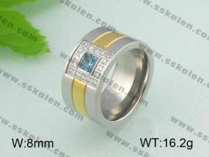 Stainless Steel Stone&Crystal Ring - KR20096-D