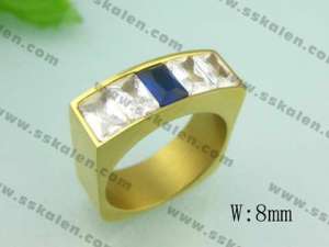 Stainless Steel Stone&Crystal Ring - KR20161-D