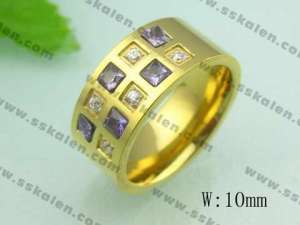  Stainless Steel Stone&Crystal Ring - KR20216-D