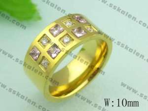  Stainless Steel Stone&Crystal Ring - KR20217-D