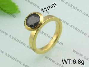 Stainless Steel Stone&Crystal Ring - KR20552-D