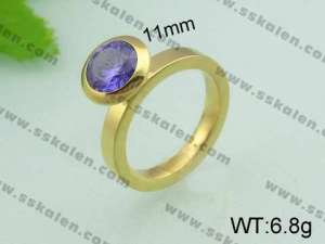 Stainless Steel Stone&Crystal Ring - KR20553-D