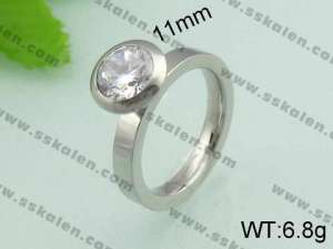 Stainless Steel Stone&Crystal Ring - KR20562-D