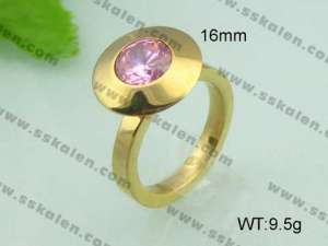 Stainless Steel Stone&Crystal Ringv - KR20620-D