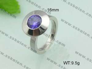 Stainless Steel Stone&Crystal Ring - KR20623-D