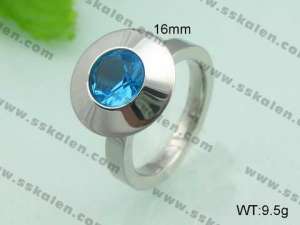 Stainless Steel Stone&Crystal Ring - KR20625-D