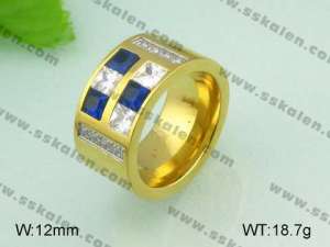 Stainless Steel Stone&Crystal Ring - KR20640-D