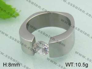 Stainless Steel Stone&Crystal Ring - KR20680-D