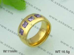  Stainless Steel Stone&Crystal Ring - KR20688-D