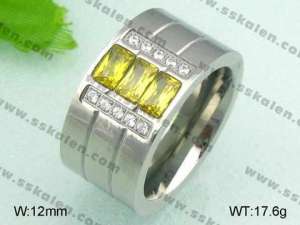 Stainless Steel Stone&Crystal Ring - KR20712-D