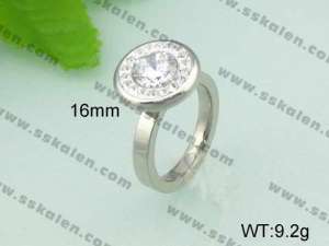  Stainless Steel Stone&Crystal Ring - KR20731-D