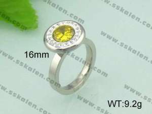 Stainless Steel Stone&Crystal Ring - KR20737-D