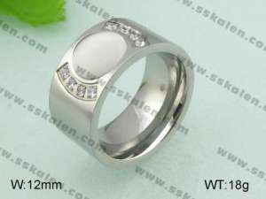 Stainless Steel Stone&Crystal Ring - KR20830-D